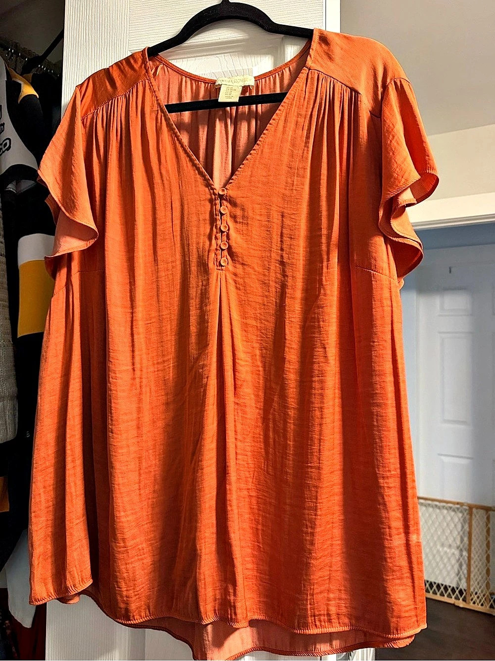 Cynthia Rowley Orange Blouse Size 3X Like New